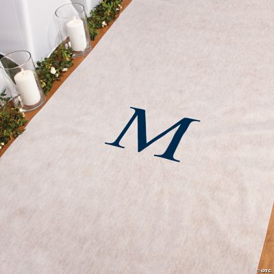 Personalized Navy Monogram Aisle Runner