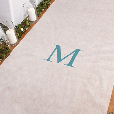 Personalized Turquoise Monogram Aisle Runner