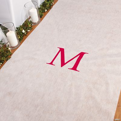 Personalized Red Monogram Aisle Runner
