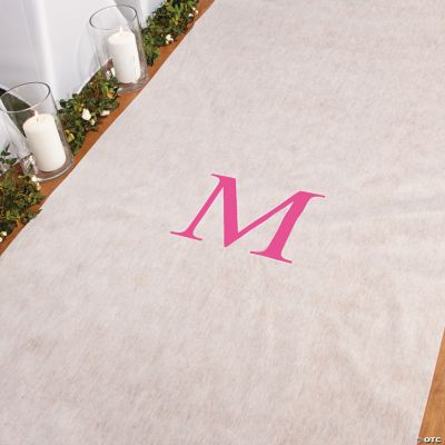Personalized Hot Pink Monogram Aisle Runner