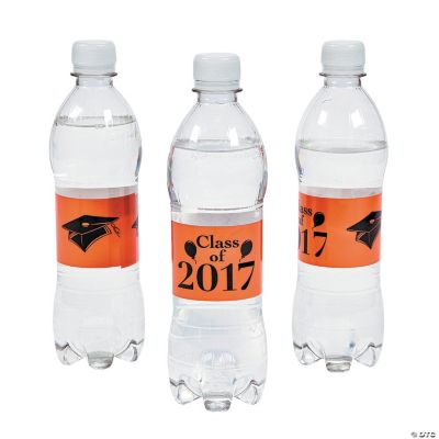 Personalized Orange “Class Of” Water Bottle Labels