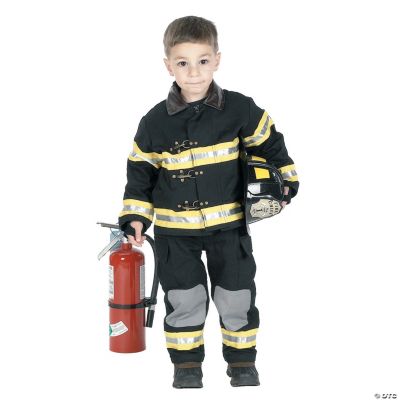 Fire Fighter Black With Hat Kid’s Costume