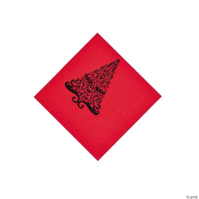Red Glitz Beverage Napkins