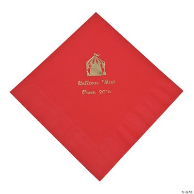 Personalized Red Carnival Luncheon Napkins