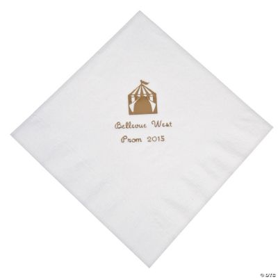 Personalized White Carnival Luncheon Napkins