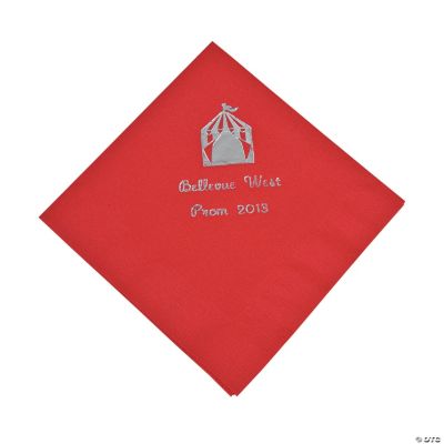 Personalized Red Carnival Beverage Napkins