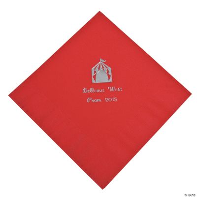 Personalized Red Carnival Luncheon Napkins