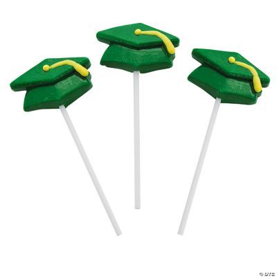 Green Mortarboard Graduation Suckers
