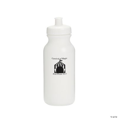Personalized White Carnival Water Bottles