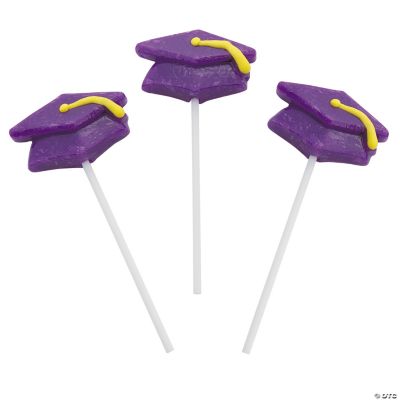 Purple Mortarboard Graduation Suckers
