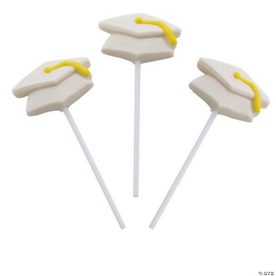 White Mortarboard Graduation Suckers