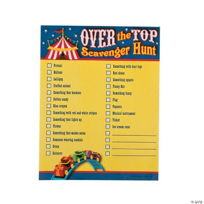 “Over The Top” Scavenger Hunt Game