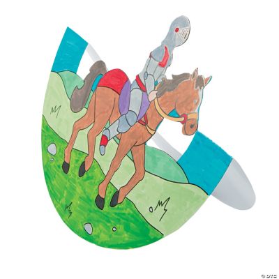 Color Your Own “Mighty Kingdom” Knight Riding Horses