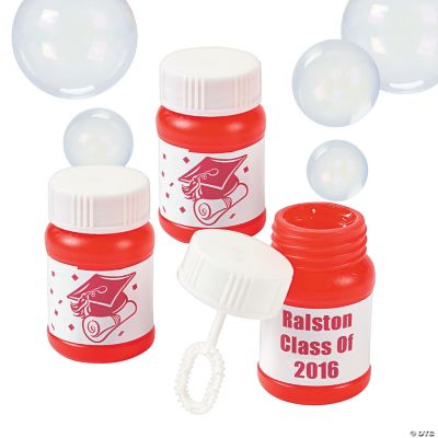 Personalized Graduation Red Mini Bubble Bottles