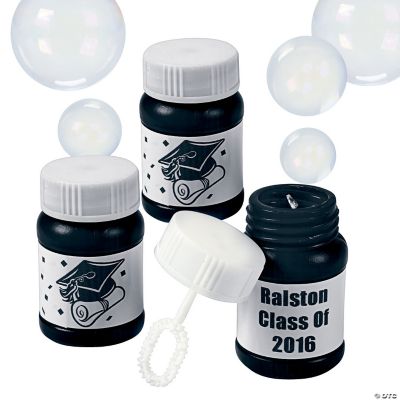 Personalized Graduation Black Mini Bubble Bottles