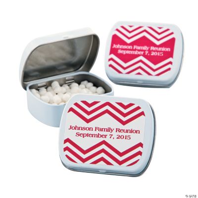 Personalized Red Chevron Mint Tins