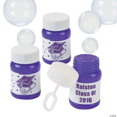 Personalized Graduation Purple Mini Bubble Bottles