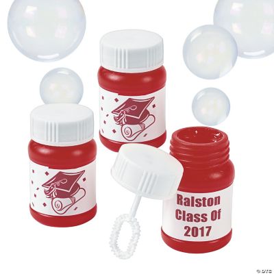 Personalized Graduation Burgundy Mini Bubble Bottle