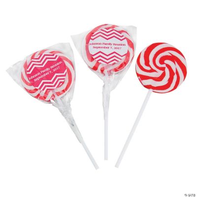 Personalized Red Chevron Swirl Pops