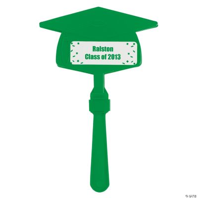 Personalized Green Congrats Grad Mortarboard Clappers