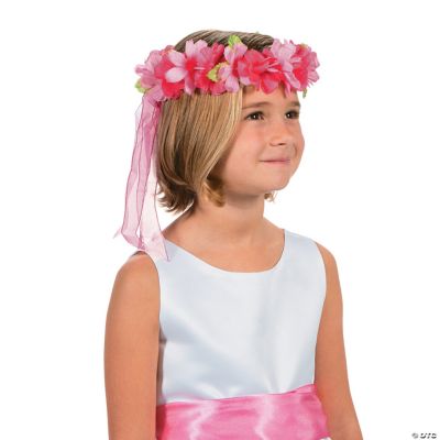 Pink Floral Head Wreath