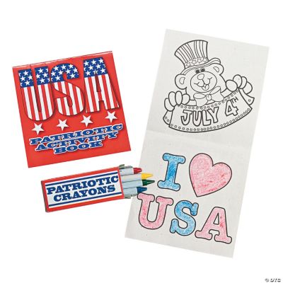 Patriotic Activity Books With Crayons