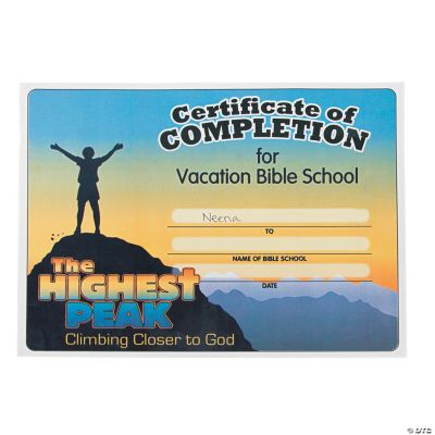 “Highest Peak” Certificates Of Completion
