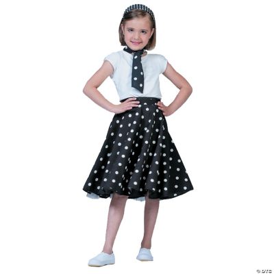 Sock Hop Skirt Black & White Girl’s Costume