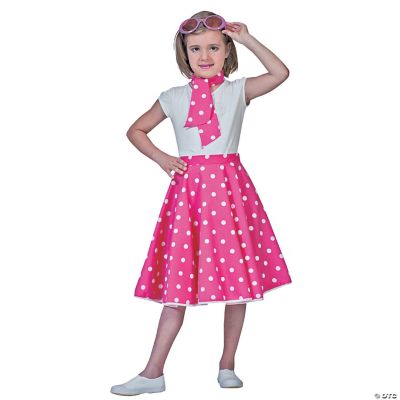 Sock Hop Skirt Pink & White Girl’s Costume