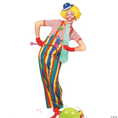 Striped Clown Overalls Large Adult Men’s Costume