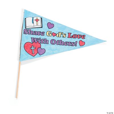 Color Your Own “Share God’s Love With Others” Pennant Flag Craft Kit