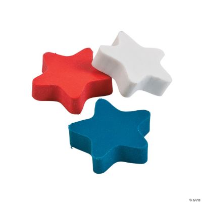 Red, White & Blue Star Erasers