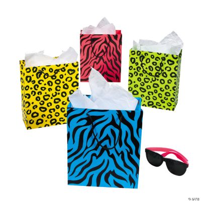 Medium Neon Animal Print Gift Bags