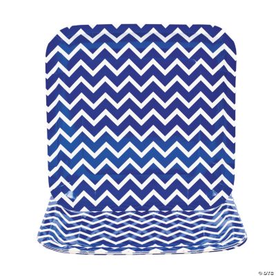 Chevron Blue Dinner Plates