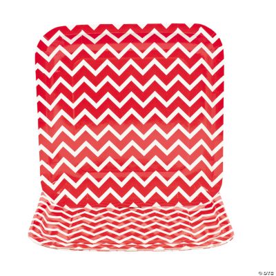 Chevron Red Dinner Plates