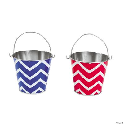 Chevron Red & Blue Pails