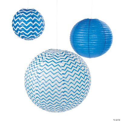 Blue Chevron Lanterns