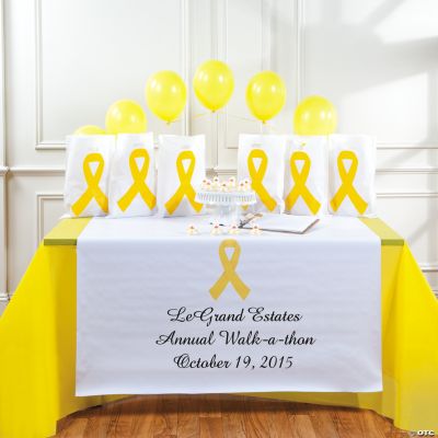 Personalized Awareness Yellow Ribbon Table Runner