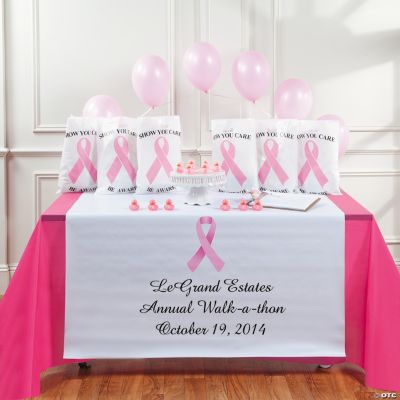 Personalized Awareness Pink Ribbon Table Runner