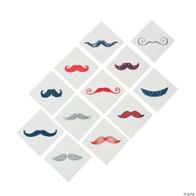 Red, White & Blue Glitter Fingerstache Tattoos
