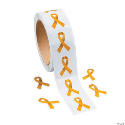 Gold Awareness Ribbon Roll Stickers