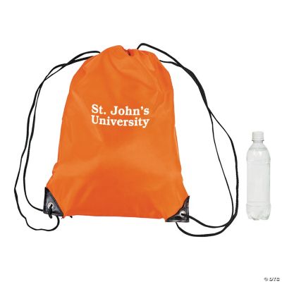 Orange Personalized Small Drawstring Backpacks