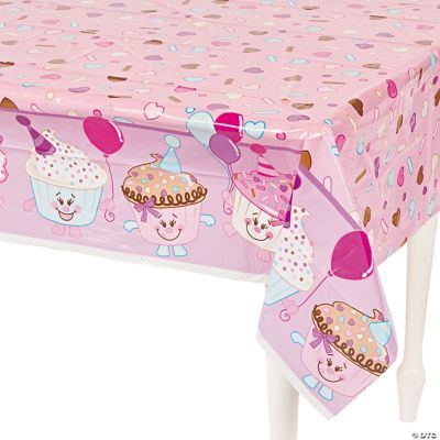1st Birthday Cupcake Table Cover