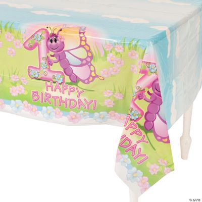 1st Birthday Butterfly Table Cover