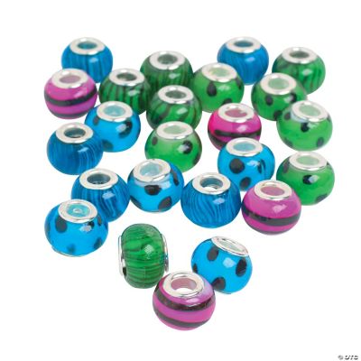 Bright Animal Print Large Hole Beads