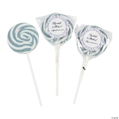 Personalized Grey & White Swirl Pops