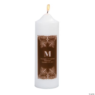 Personalized Chocolate Monogram Pillar Candles