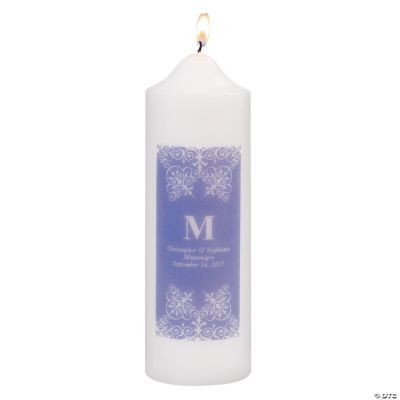 Personalized Lilac Monogram Pillar Candles