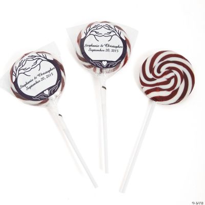 Personalized Wedding Tree Swirl Pops - Burgundy