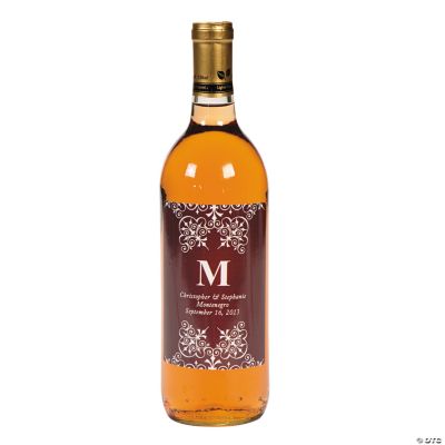 Personalized Chocolate Monogram Wine Bottle Labels